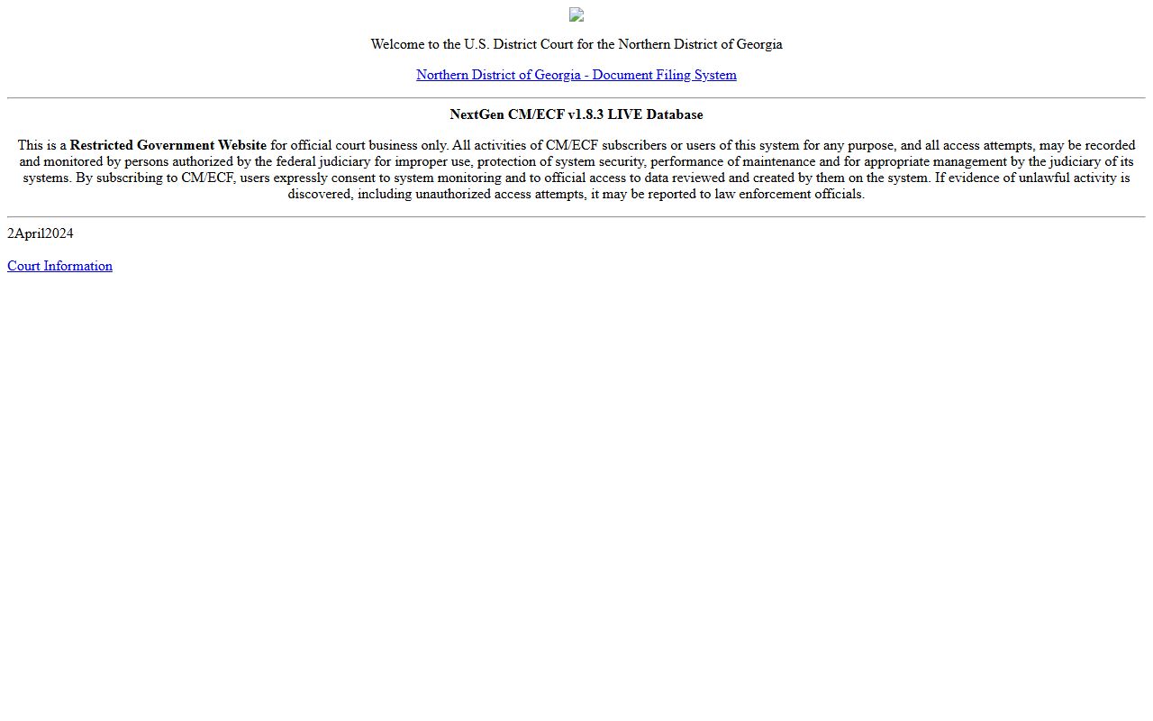 Walker County Clerk of Superior Court CM ECF federal records distinction