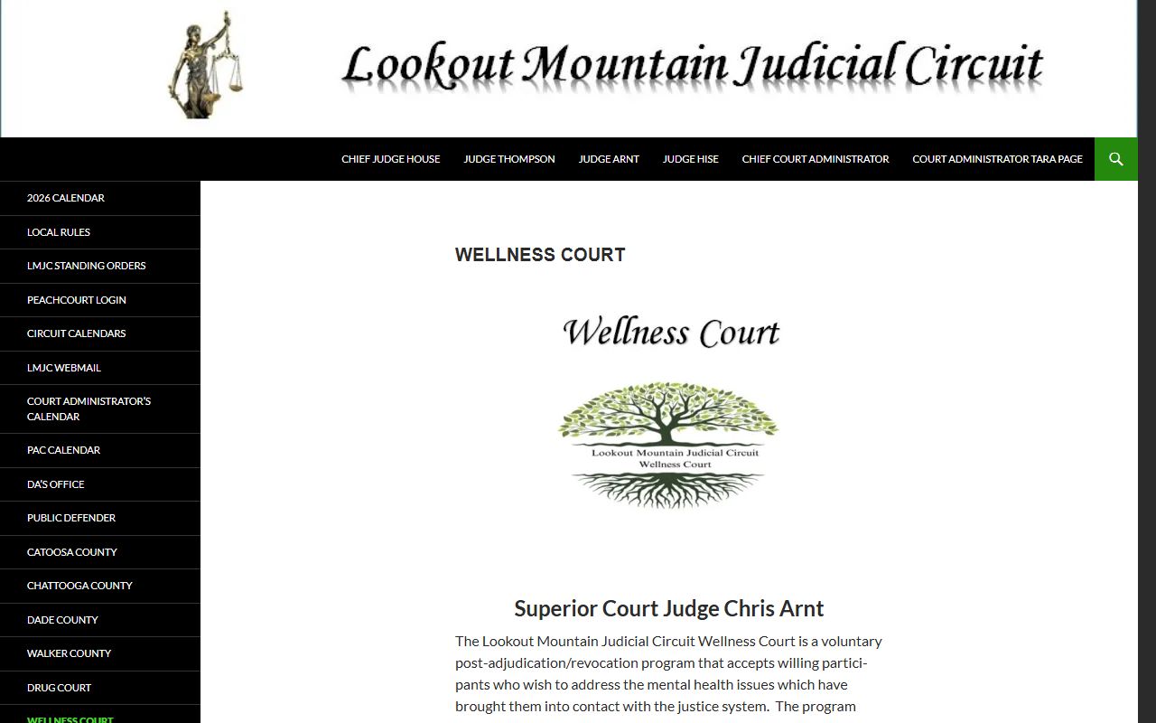 Walker County court dockets LMJC Wellness Court page