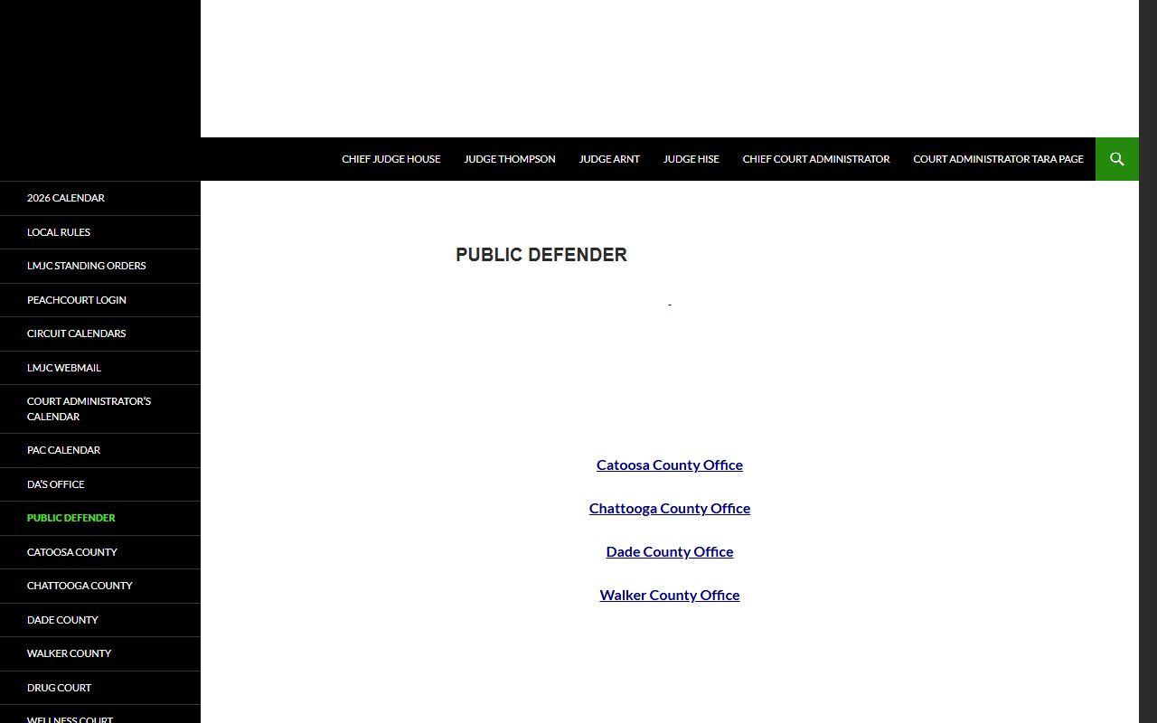 Walker County court dockets LMJC Public Defender page