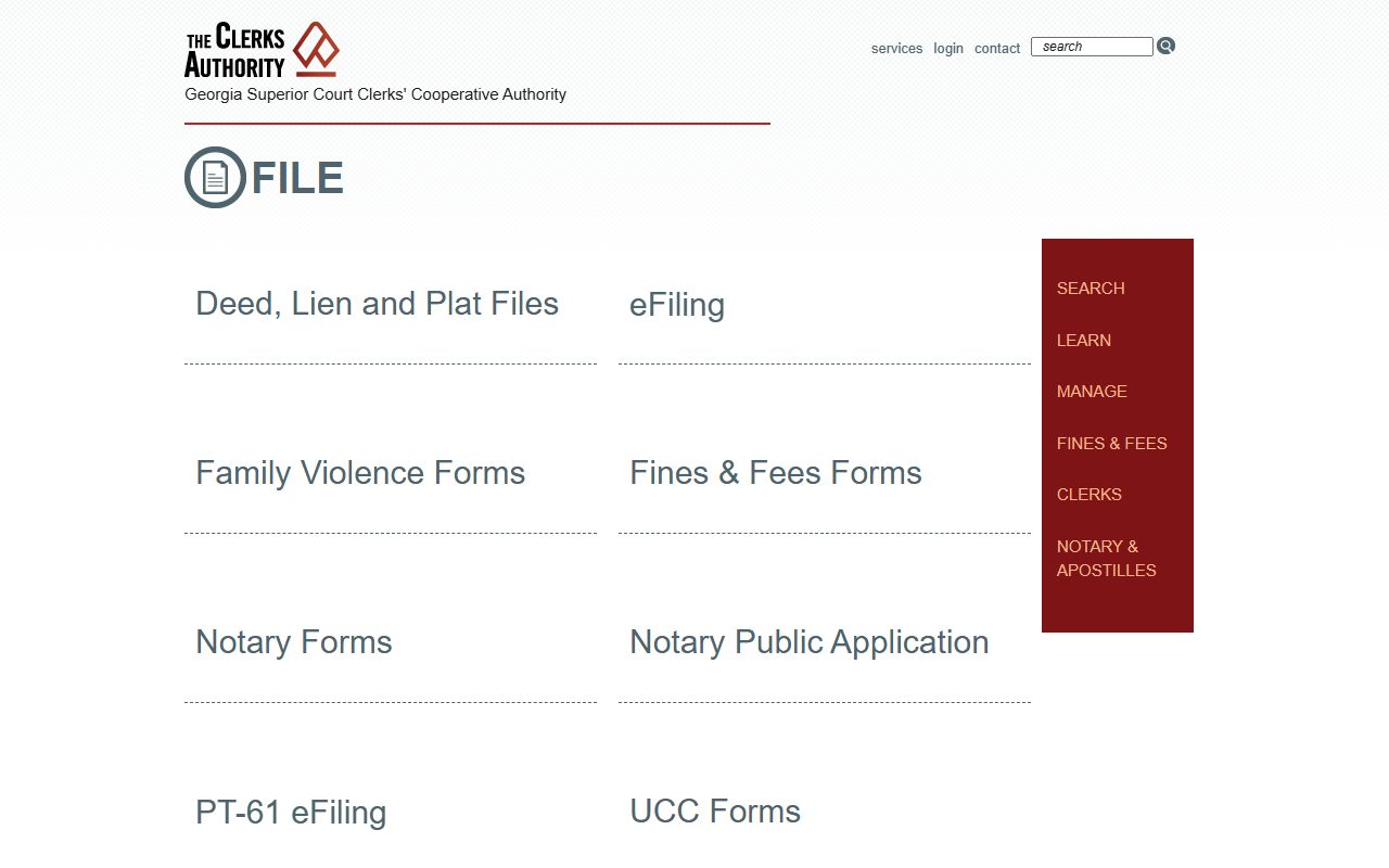 Walker County court records GSCCCA filing services page