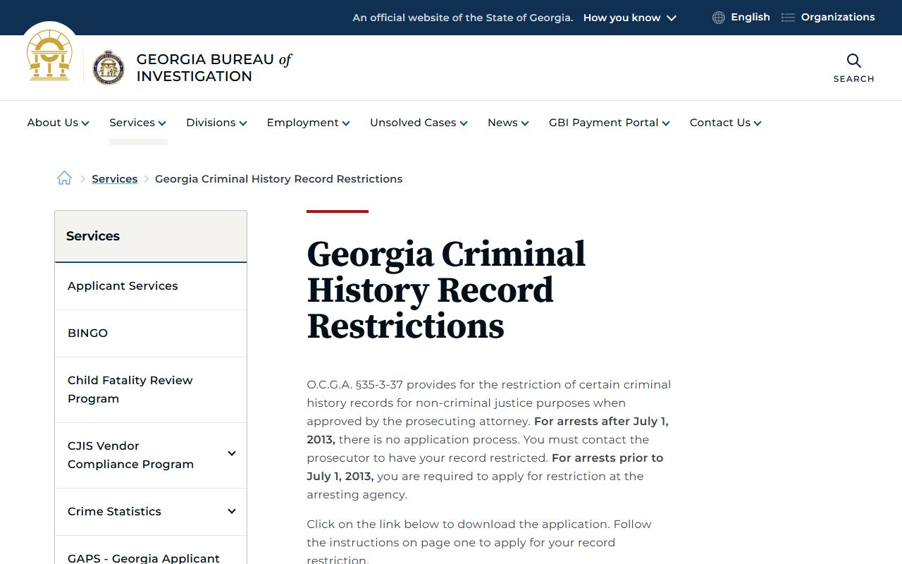 Walker County criminal court records GBI record restriction overview