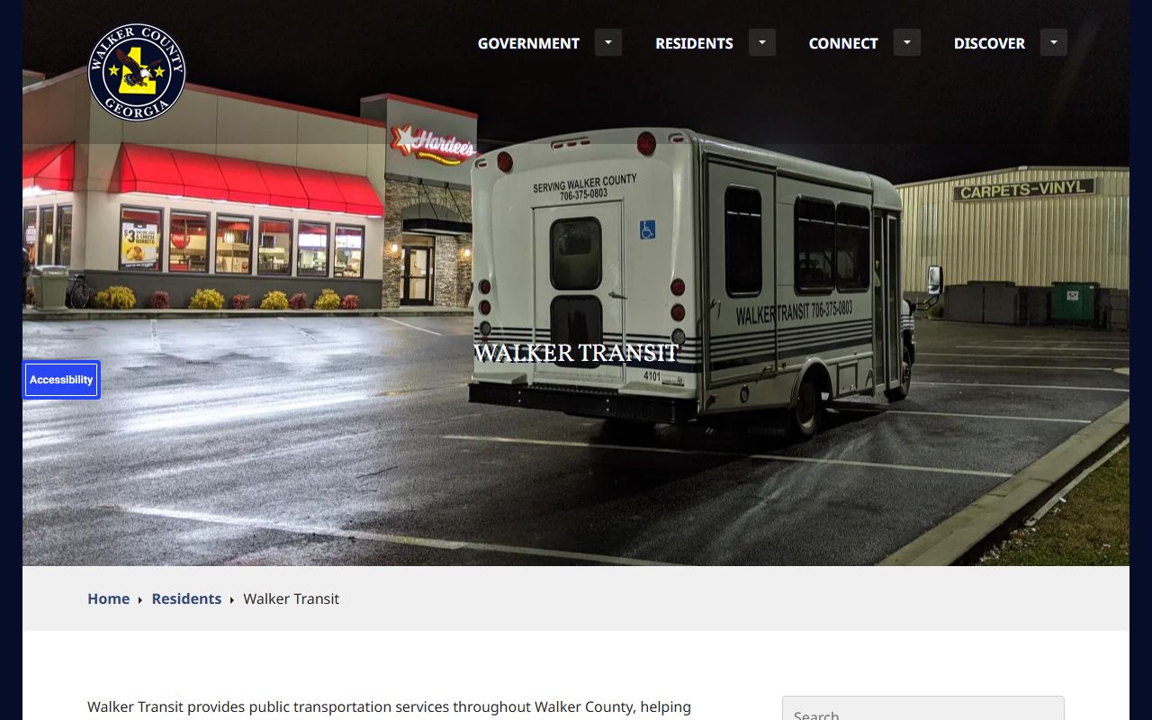 Walker County court records Walker Transit reservation page