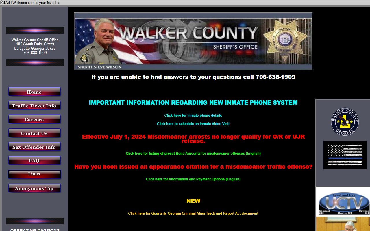 Walker County court records sheriff office homepage