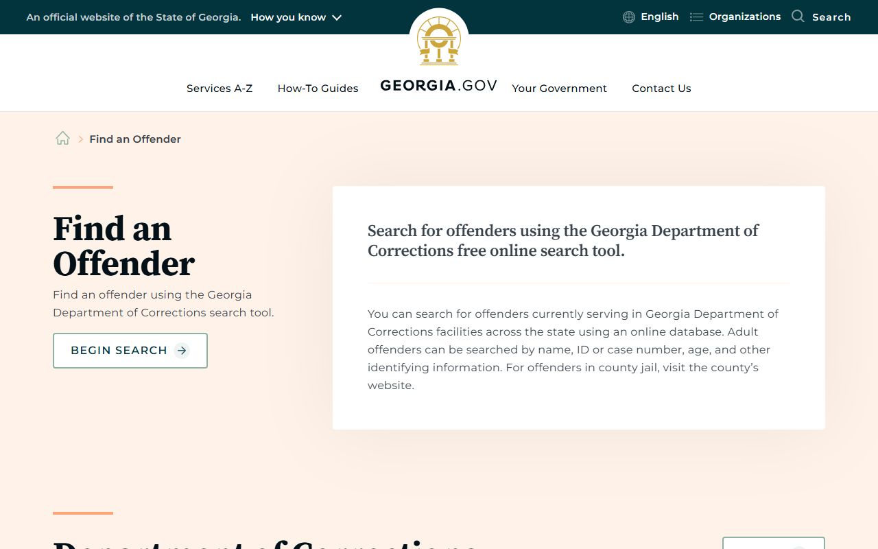 Walker County inmate search distinction from Georgia.gov offender search
