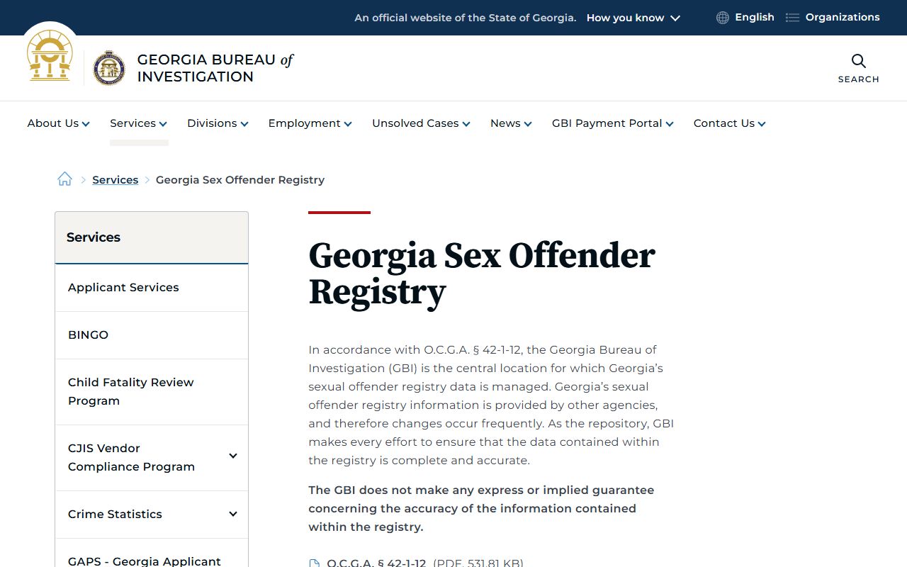 Walker County warrant records and GBI sex offender registry information